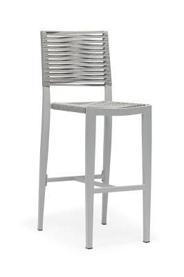 Weather-Resistant Powdercoated Aluminum Rope Chair for Bar