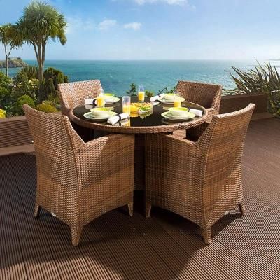 Rattan Table and Chair Combination Outdoor Leisure Courtyard Villa