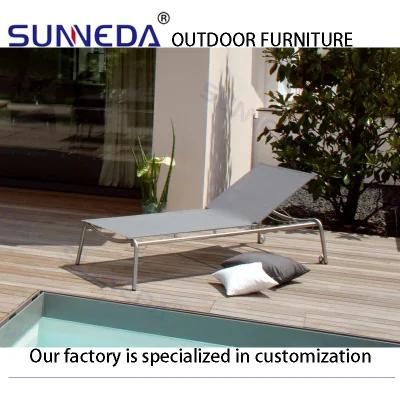 Leisure Open Space Stainless Steel Bed Furniture with Waterproof Cushion