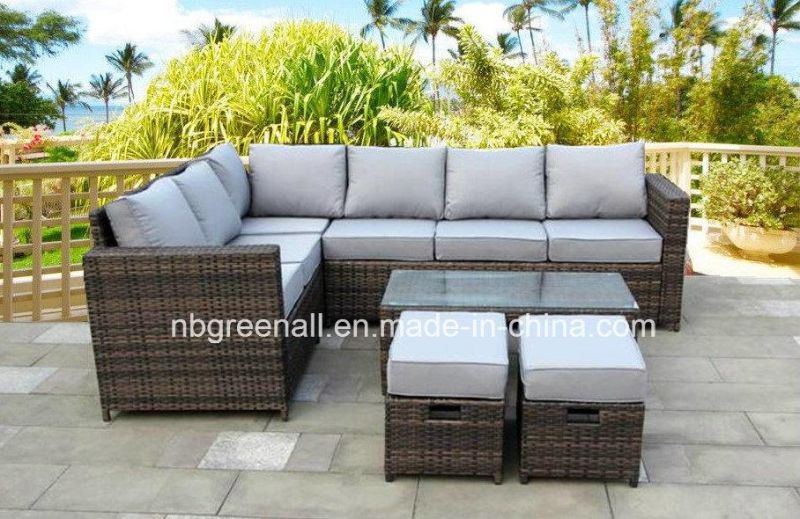 New Wide Mix Round Rattan Weaved Sofa Outdoor Garden Furniture