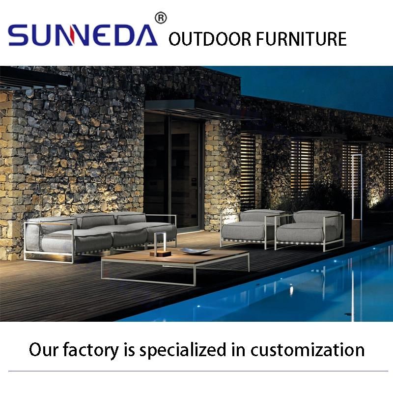 Hotel Modern Outdoor Comfortable Sofa with Bread Type Waterproof Cushion
