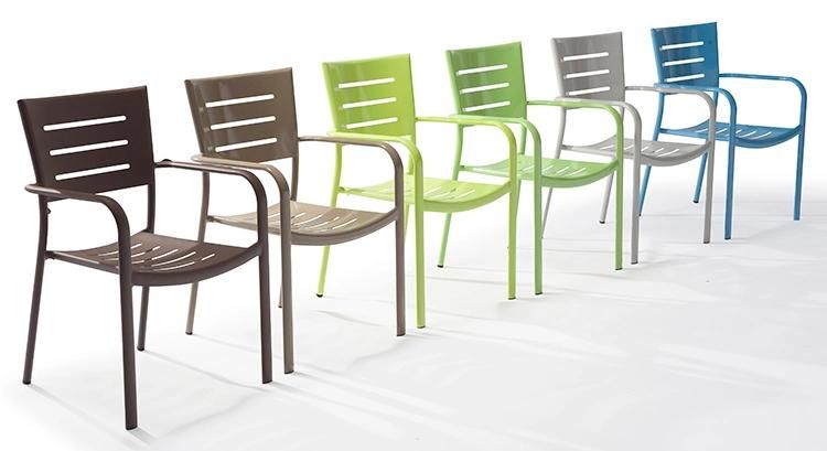Customized Color Portable Garden Aluminum Stacking Navy Chair Frame Bangquet