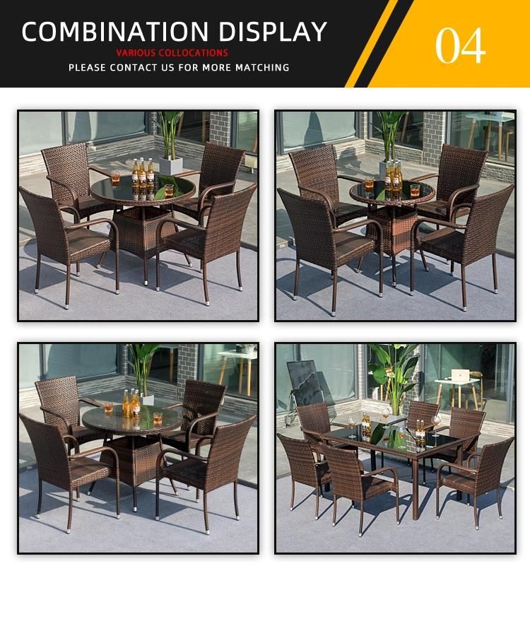 Outdoor Furniture Dining Armchair Rattan Outdoor Dining Table and Chair