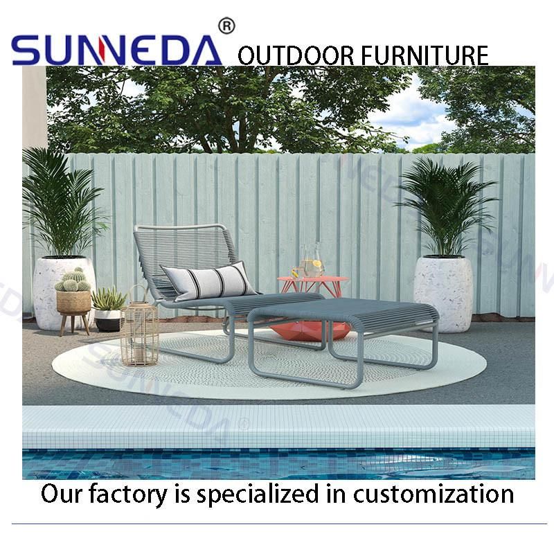 Hotel Outdoor Garden Patio White Modern Daybed Furniture