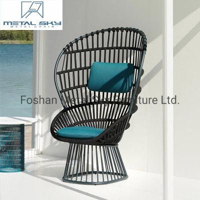 Outdoor Wicker Rope Metal Courtyard Garden Hotel Restaurant Rattan Chair