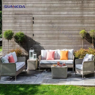 Factory Custom Outdoor Sofa Set with Two-Color PE Rattan
