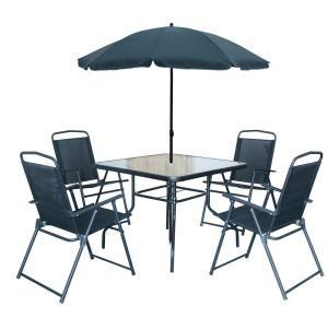 Outdoor Garden Furniture Sets with Dining Chair Round Table for Outdoor Furniture 6 PCS Set