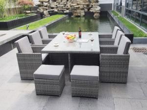 Outdoor Garden Rattan Furniture Patio Dining Table with Leisure Chair