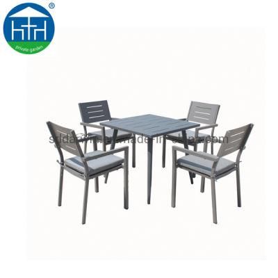 Outdoor Poly Wood Furniture 8PCS Chairs and Table Aluminum Dining Sets