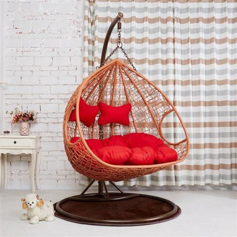 Balcony Courtyard Maple Leaf Egg Rocking Hanging Wicker Swing Chair
