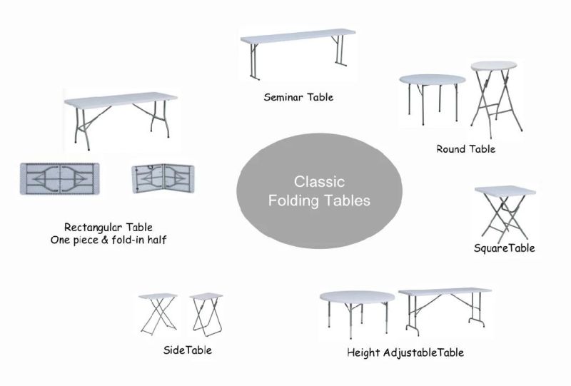 Wholesale 24" X 48" 4FT White Plastic Folding Table for Indoor Outdoor