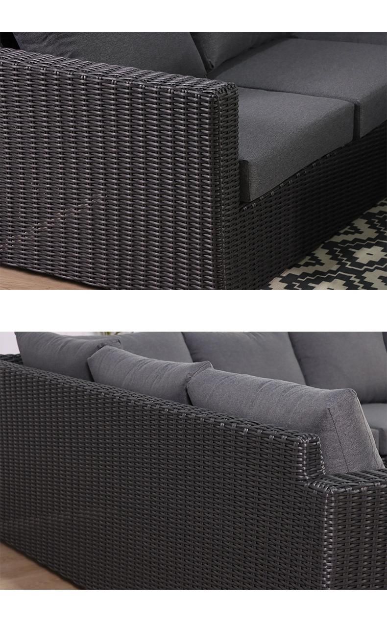 Modern Aluminum Darwin or OEM Rattan Corner Sofa Garden Wicker Furniture Sale