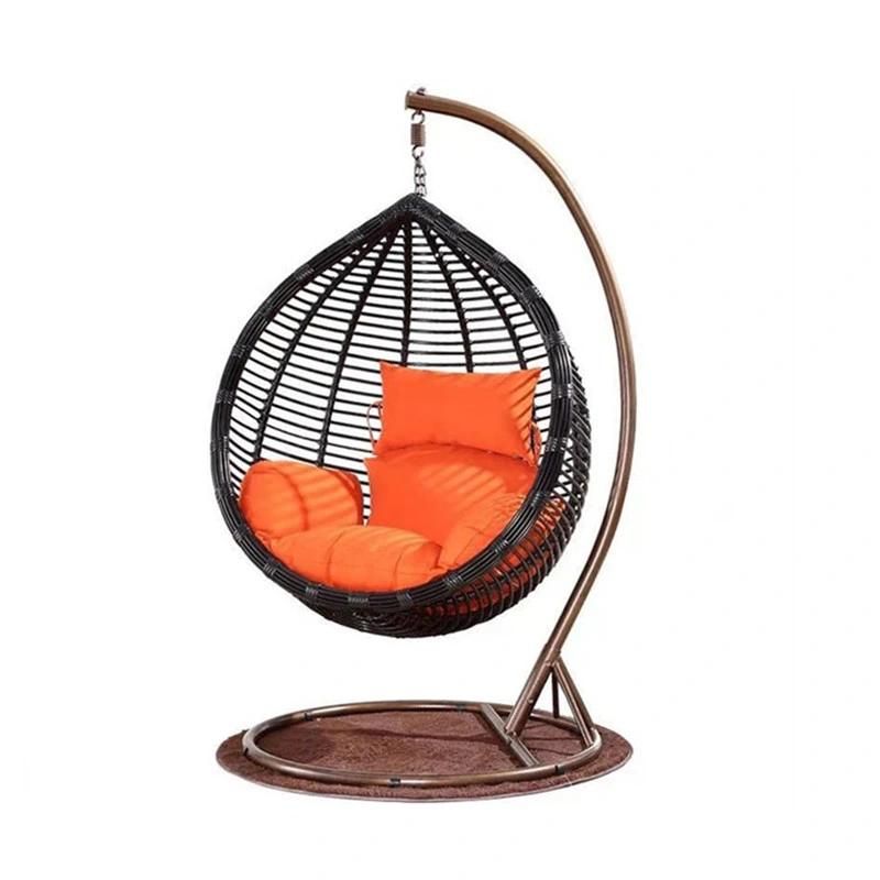 Comfortable Outdoor PE Rattan Wicker Hanging Headrest Leisure Swing Chair