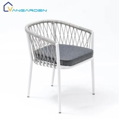 Fashionable Modern Cafe Aluminum Rattan Outdoor Dining Chair