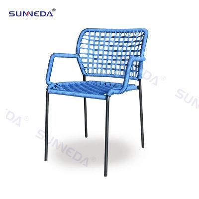 Modern Colorful Rope Sofa Chair Aluminum Single Chair