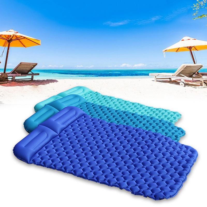 Double Sleeping Pad 2 People Ultralight Portable Mattress Inflatable Mat Outdoor Camping Mat with Filling Pillow Air Cushion Outdoor Sleeping Mattress Esg15095