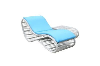 Wicker Sun Lounger Adirondack Hotel Rattan Chaise Lounge Villa Sunbed Furniture