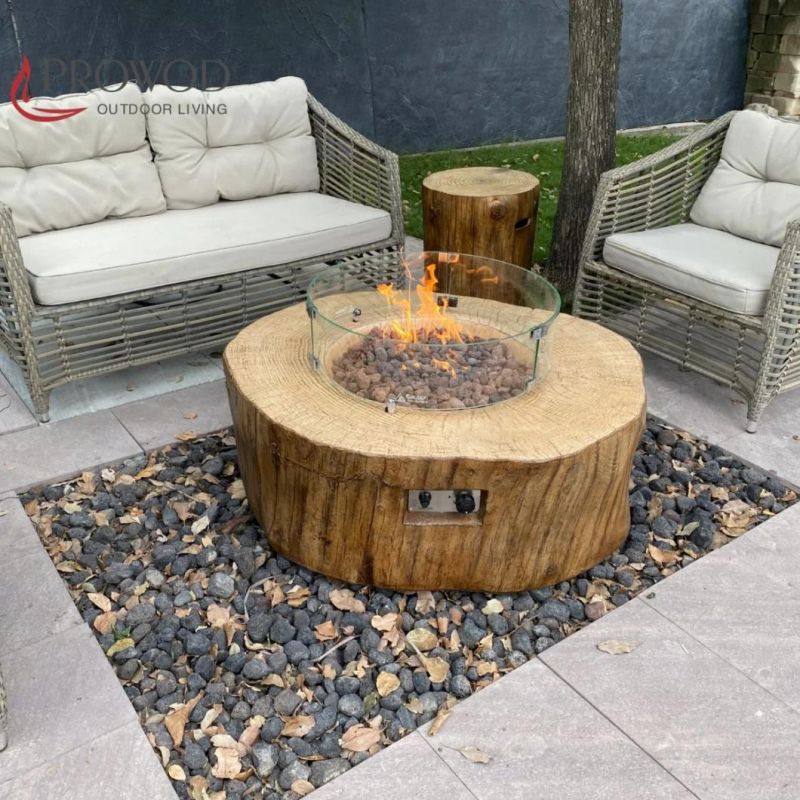 Outdoor Heater BBQ Stove Deadman Woodin Concrete Material Gas Fire Pit Fire Table