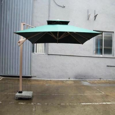 New Design Outdoor Super Luxury Double Top Hydraulic Sidebar Umbrella