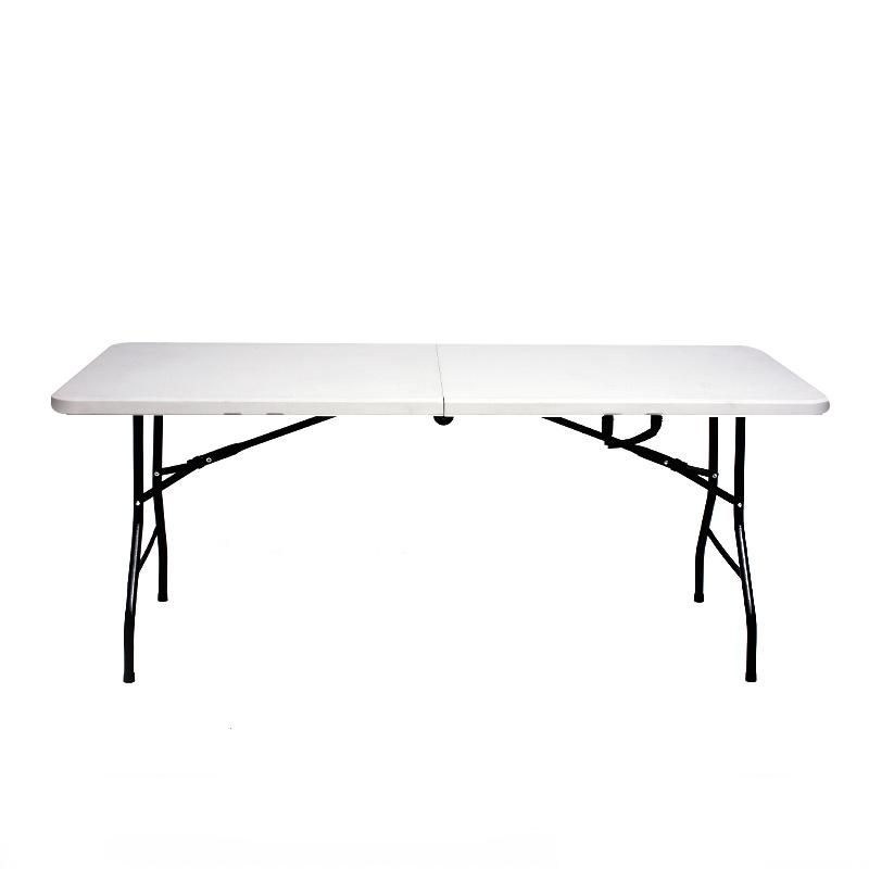 Chinese Fty Cheap Price Vendor Supply 72 Inches 6FT Regular Folding in Half Table 180X74X74 22X1.00mm Foldable in Camping Garden Outdoor Leisure Catering Dinner