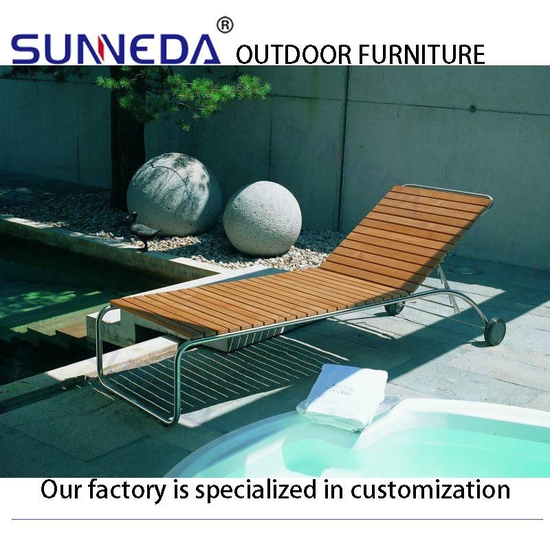 Adjustable Stainless Steel Furniture Simply Garden Sofa Beds with Wheels