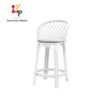 Simple Design Wedding Outdoor Furniture White Aluminum Frame Uphpolstered Bar Stool Chair