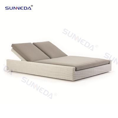 Rattan Aluminum Leisure Lounge Double Seat Garden Daybed