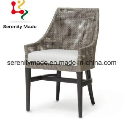 Industrial French Restaurant Furniture Optional PE Wicker Rattan Chair with Cushion