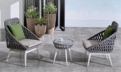 Newest Design Modern Rope Rattan Table Outdoor Leisure Garden Set Balcony Furniture