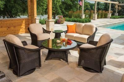 Outdoor Rattan Wicker 6-PC Sofa Set with Coffee Table for Hotel Resort (Wf050014)