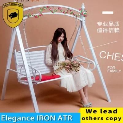 Hot New Products Outdoor Garden Iron Swing Balcony Courtyard Three Seats Rocking Chair