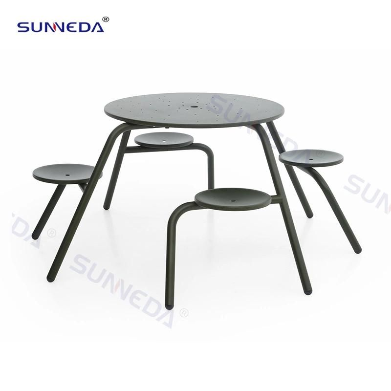 Simple Style Garden Outdoor Aluminum Round Sets Table and Chairs