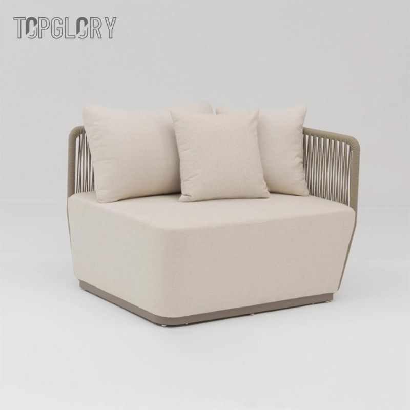 New Arrive Patio Garden Outdoor Luxury Hotel Aluminum Rope Sofa