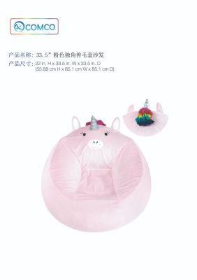 33.5&quot; Pink Unicorn Fur Cover Sofa