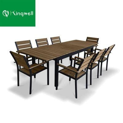 Commercial Furniture Outdoor Aluminum Frame Telescopic Desktop Table Stackable Chair