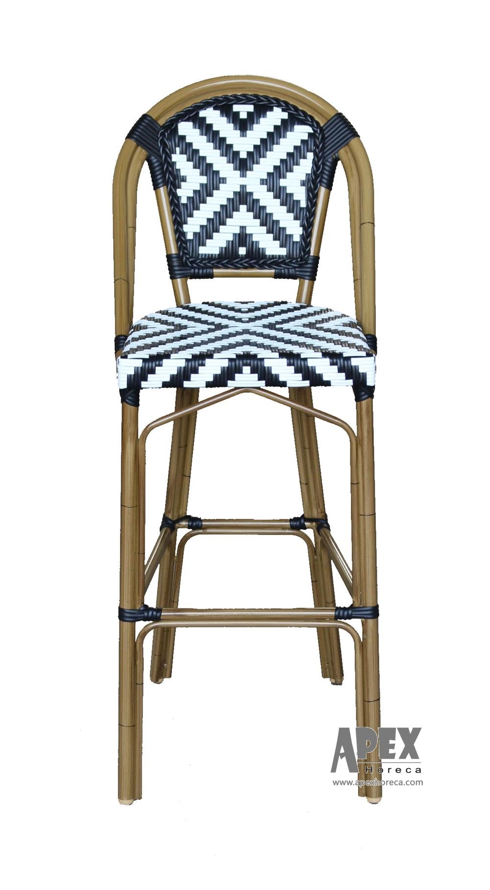 Outdoor French Chair Bamboo Rattan Restaurant Furniture Leisure Chair