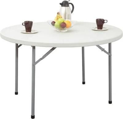 4FT Outdoor Plastic Round Table for Picnic/Meeting/Study/Dinging/Party