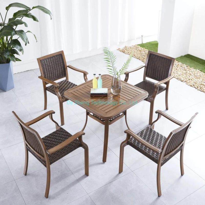 New Arrival Outdoor Garden Patio Furniture Moulded Aluminum Round Outdoor Table and Chairs Set