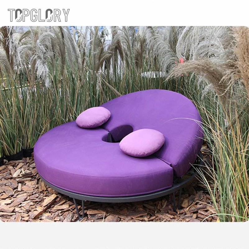 Luxury Purple Leisure Outdoor Patio Aluminum Garden Furniture Chaise Lounge