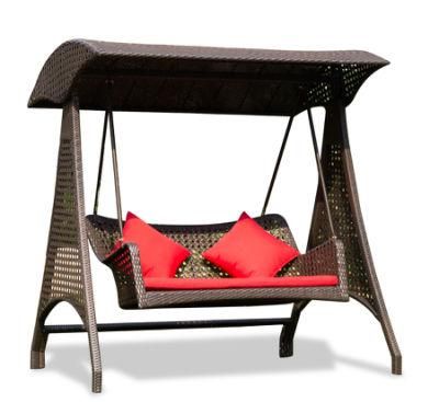 Outdoor Home Metal PE Rattan Basket Hanging Swing Garden Chair