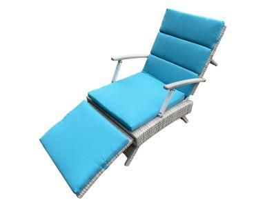 Outdoor Patio Garden Beach Foldable Wicker Rattan Chaise Lounge