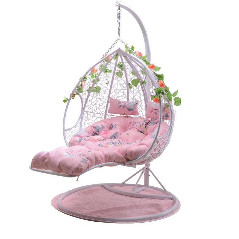 Comfortable Fashionable Leisure Rattan Patio Hanging Egg Headrest Swing Chair