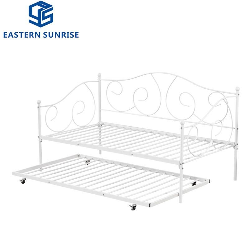 Outdoor Steel Furniture Sun Loungers Metal Day Bed with Trundle