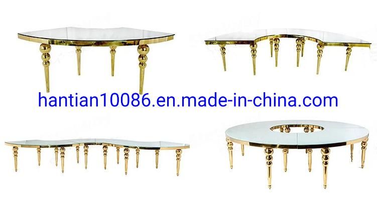 Simple White Folding Wedding Furniture Hotel Banquet Outdoor Metal Table
