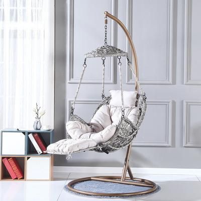 Luxury Hanging Rattan Patio Leisure Padded Cushion Garden Swing Chair