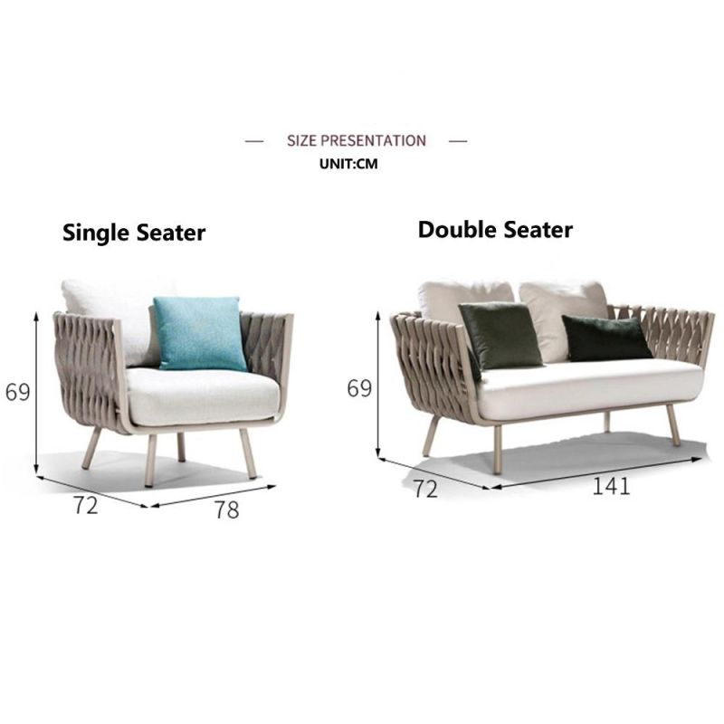 Chinese Modern Design Outdoor Wicker Woven Sofa Collection Armchair