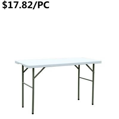 Leisure Rectangular Metal Leg Meeting Room Restaurant Dining Folding Table