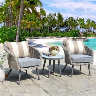 Garden PE Rattan Wicker Waterproof Leisure Chair Table Aluminum Frame Rust-Proof Outdoor Dining Sets