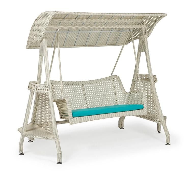 Luxury Patio Adult Double Wicker Swing Garden Chair with Canopy