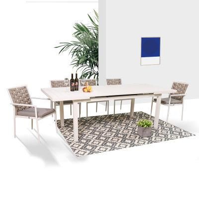 Courtyard Dining Set Outdoor Furniture Hotel Extensible Patio Garden Dining Table and Chair Furniture